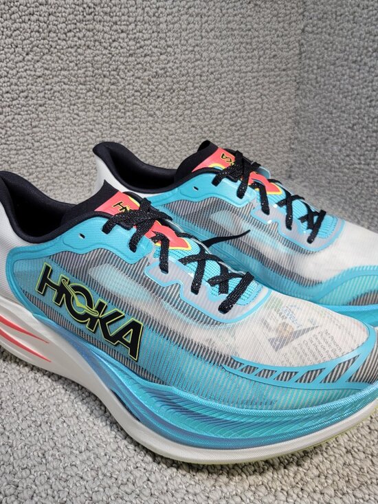 Hoka One Cielo X1 2.0 Unisex Size W12.5 M11.5 Frost Black Running Shoes 1162053 main image 10